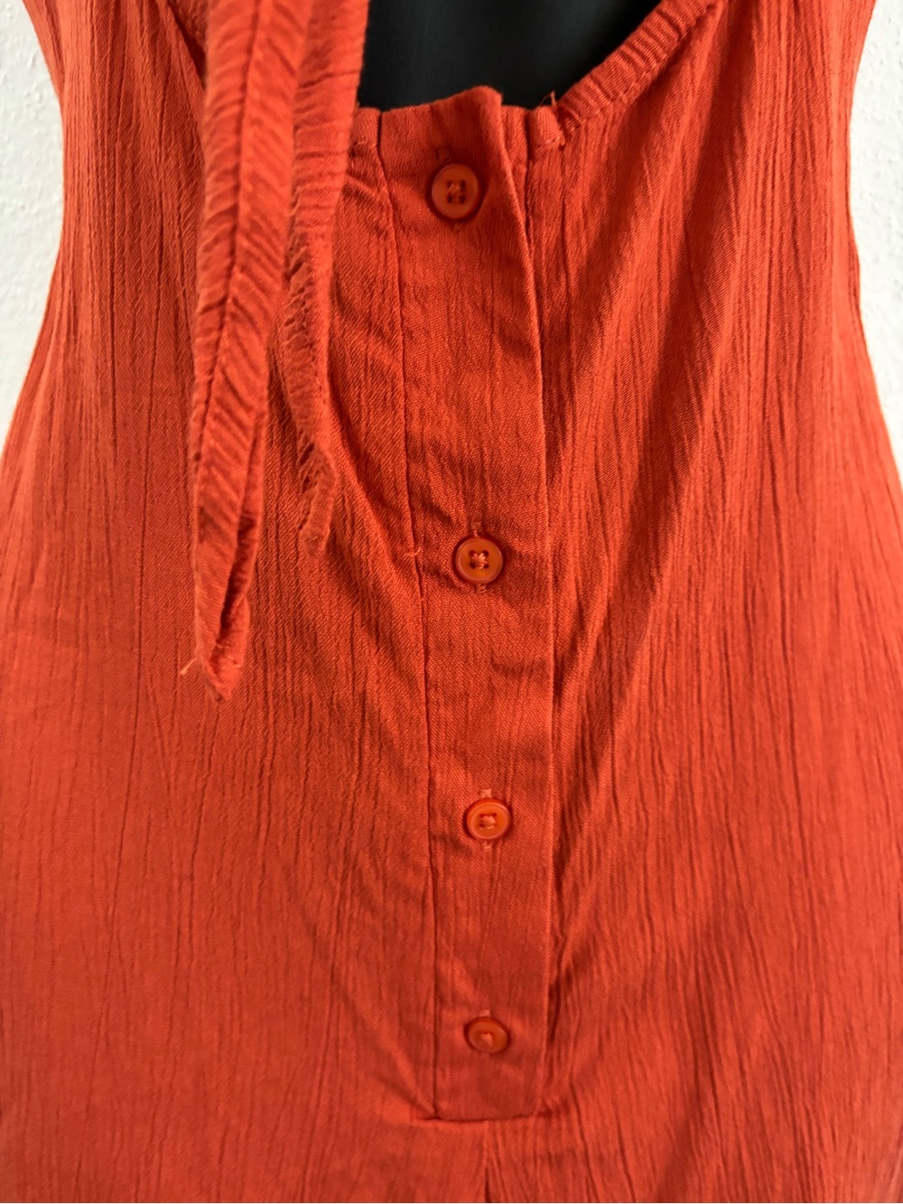 Nasty Gal Linen Look Tie Front Cut Out Romper - Picture 7 of 9